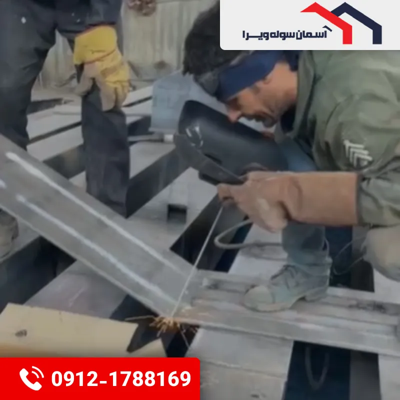 مراحل ساخت جرثقیل دروازه ای در آسمان سوله ویرا